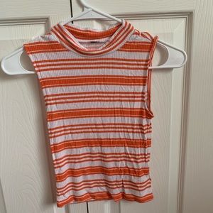 Striped orange halter top